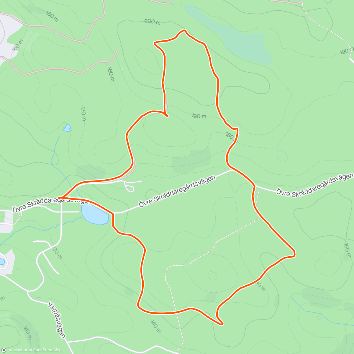 Mapa de la actividad, Bergdalen, orange 4