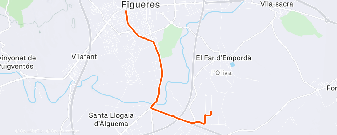 Map of the activity, Bicicleta por la mañana