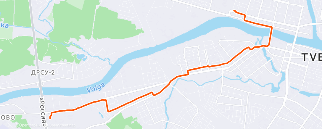 Map of the activity, Вечерний велозаезд