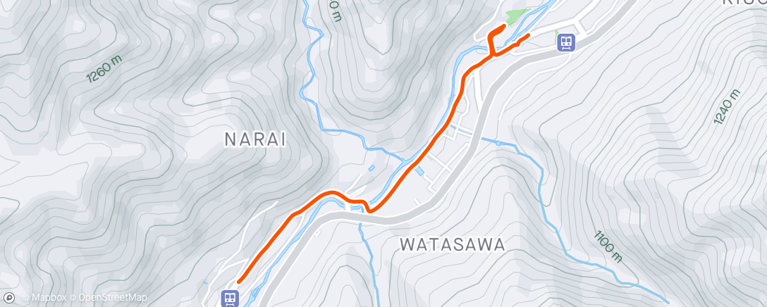 Map of the activity, Nakasendo hiking route day 3, afternoon