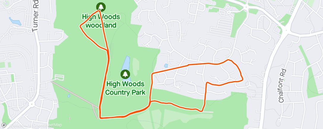 Map of the activity, Easy run with hills!