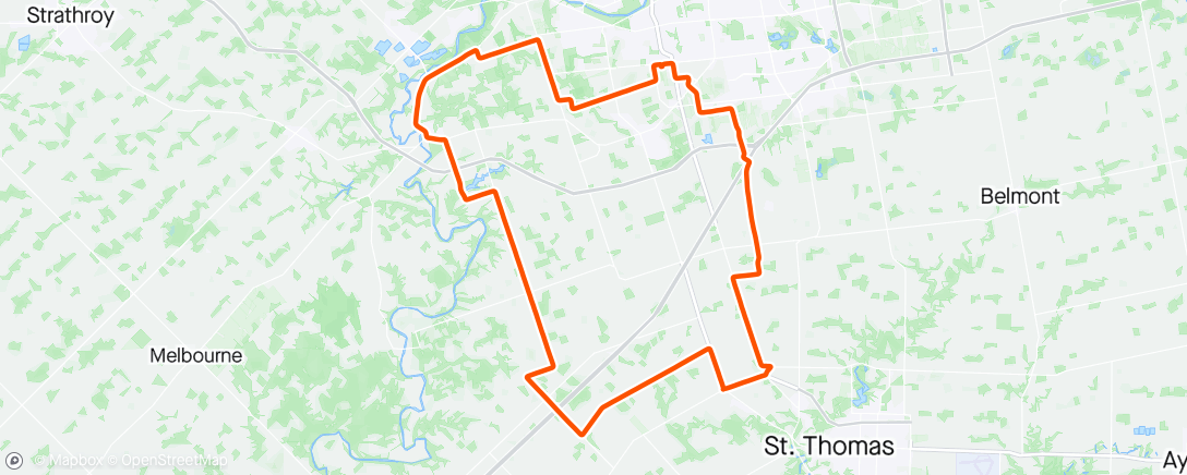 Map of the activity, Second LCC ride - Group B