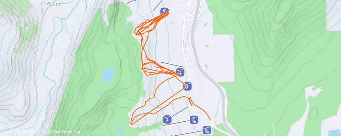 Map of the activity, Night Alpine Ski