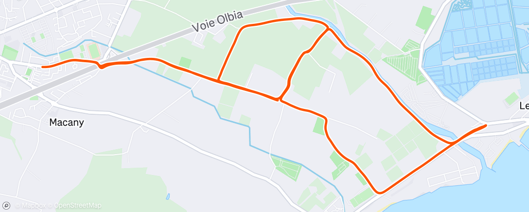 Map of the activity, Course à pied dans l'après-midi