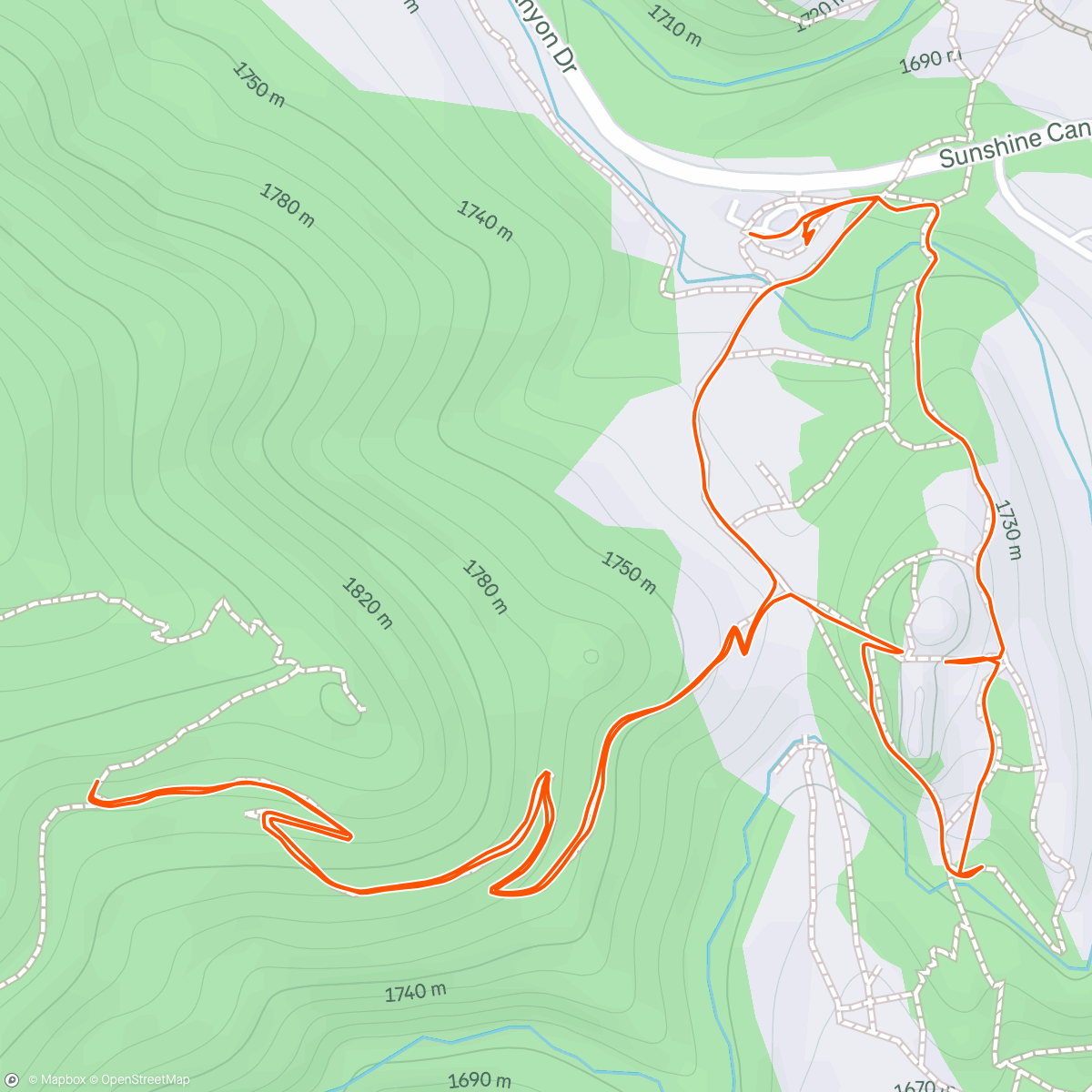 Map of the activity, Afternoon Hike