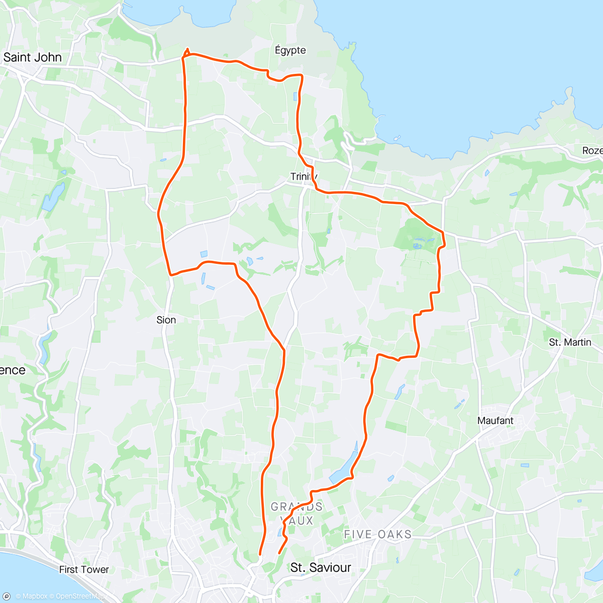 Map of the activity, Borrowed bike