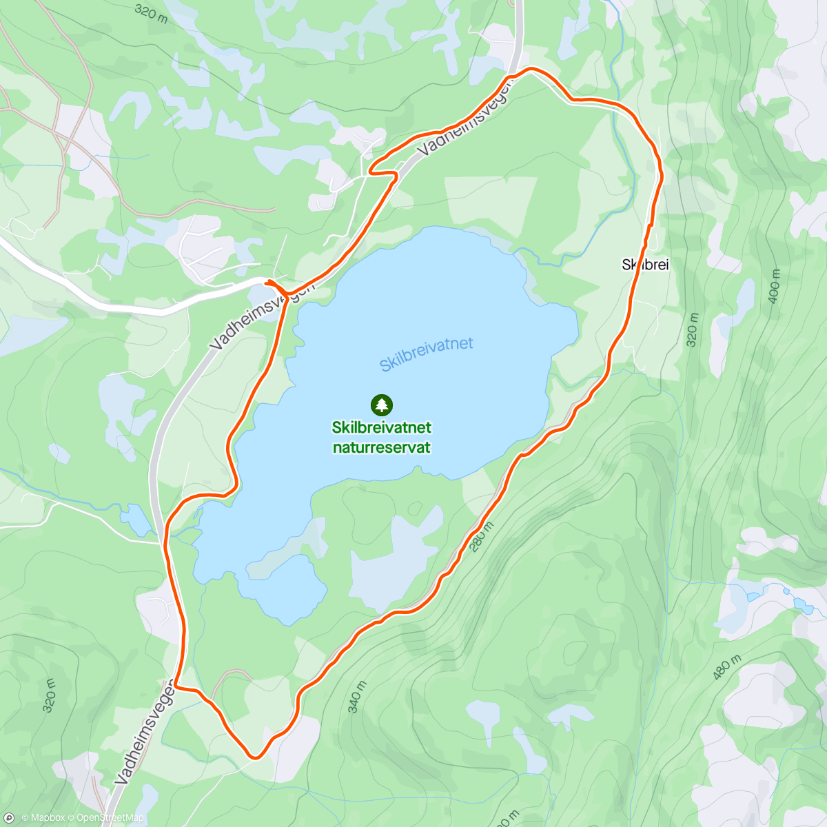 Map of the activity, Skilbreivatnet med Nienke
