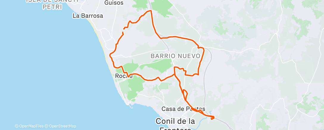 Map of the activity, Bicicleta por la mañana