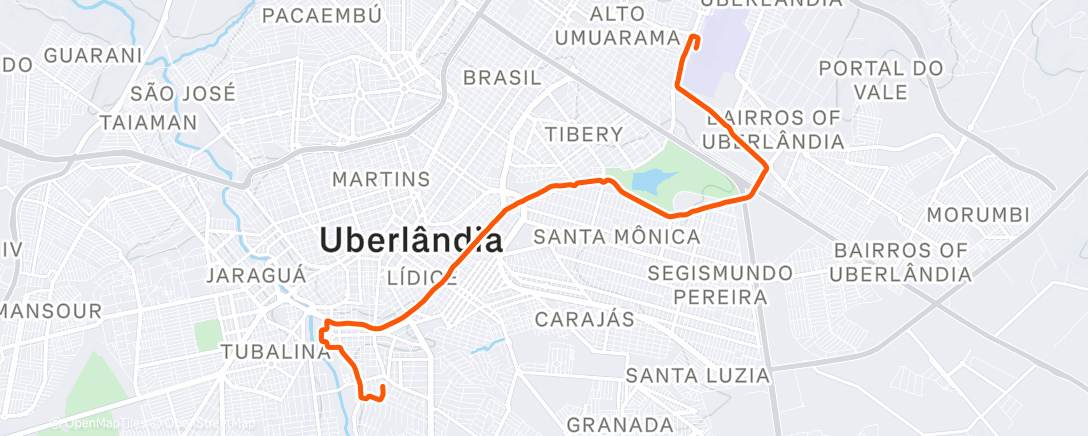 Carte de l'activité City Run