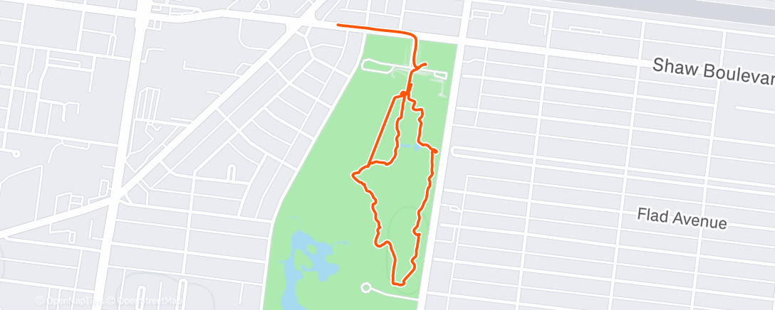 Map of the activity, Evening Run