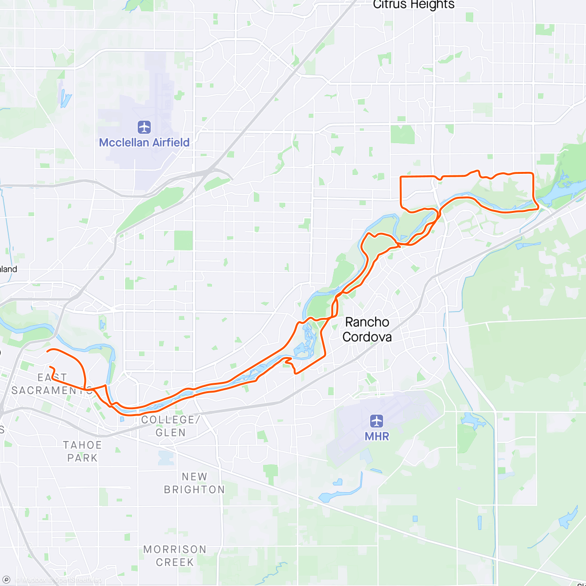 Map of the activity, Birthday ride, I didn’t ride my age In miles but I got it in Kilometers.  Great ride of gravel, bike trail, hide and seek with the local ranger.  He actually saw me on a connector trail south of Sunrise, pulled over just outside of the park where the trai