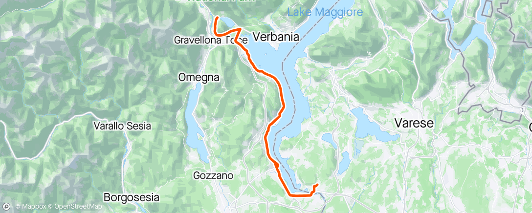 Map of the activity, Sesto C. - Lago di Mergozzo  e ritorno