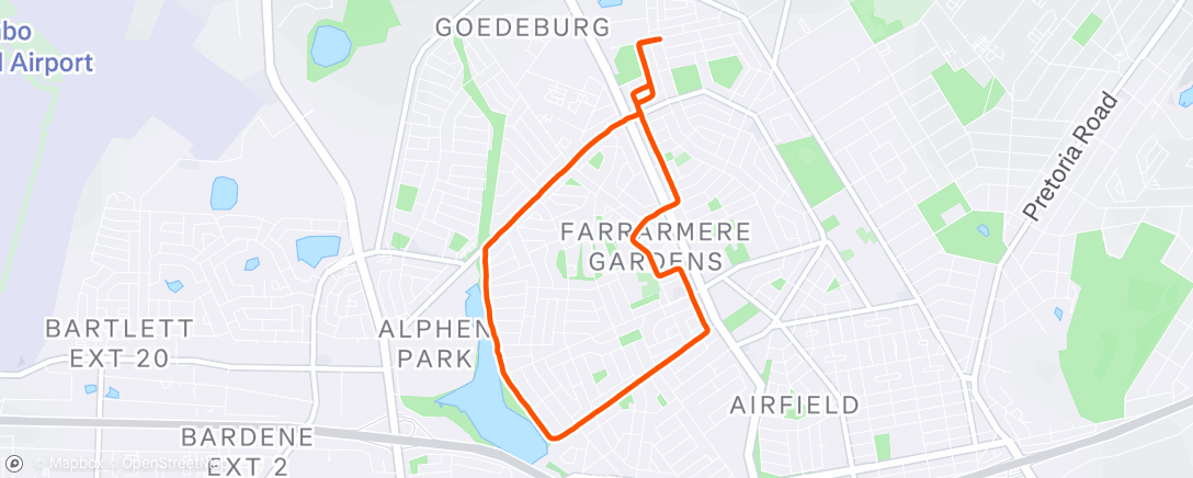 Map of the activity, Afternoon Run