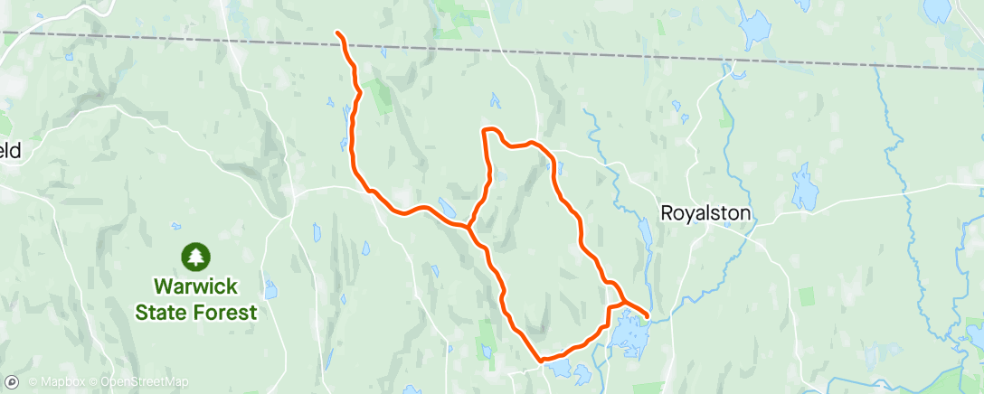 Mapa da atividade, Tully Lake ride