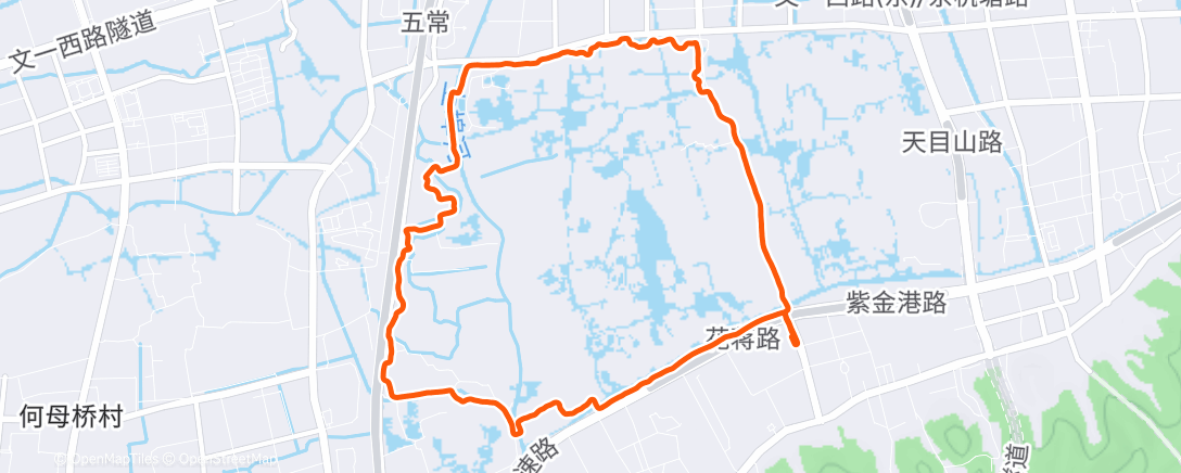 Map of the activity, 傍晚跑步