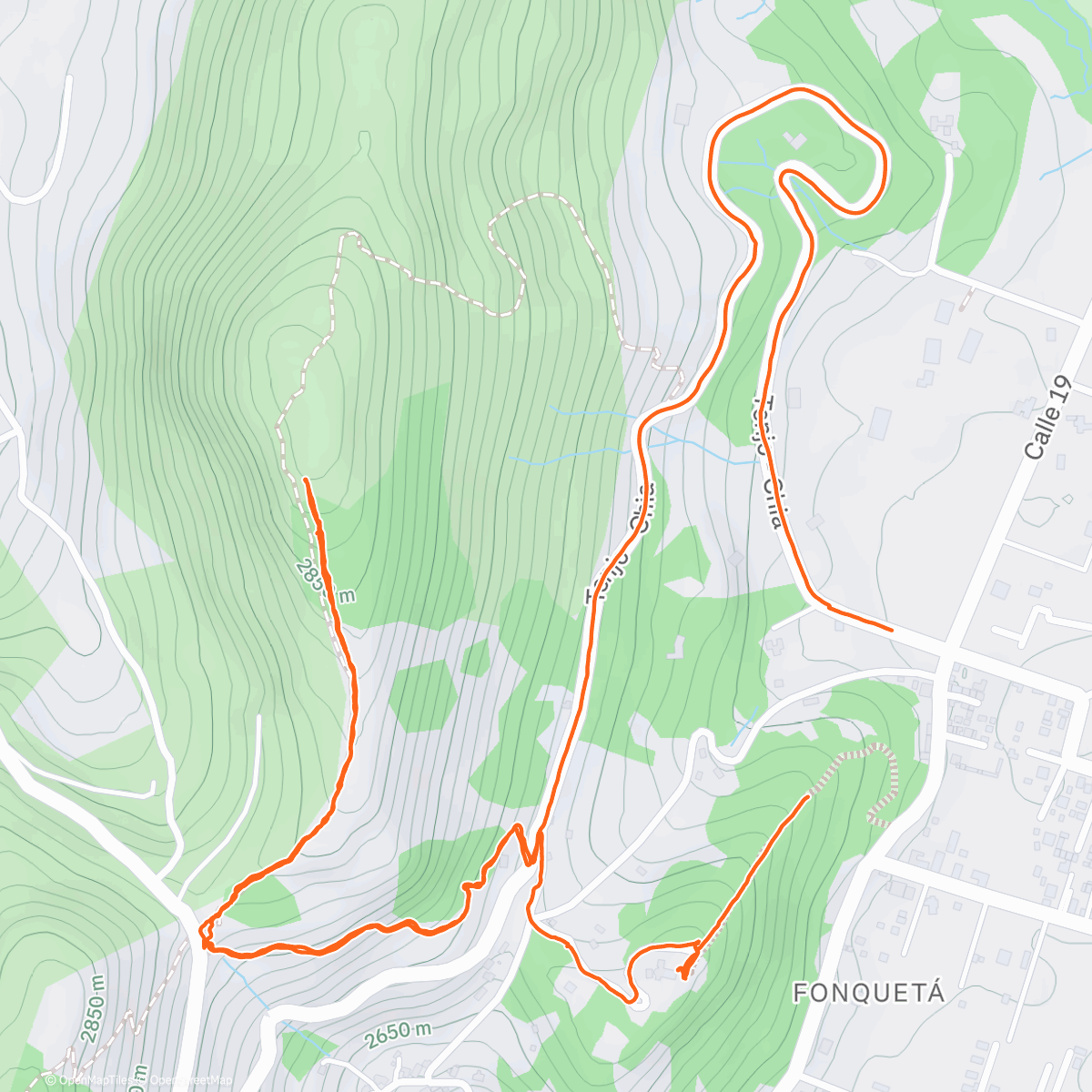 Map of the activity, Carrera de mañana