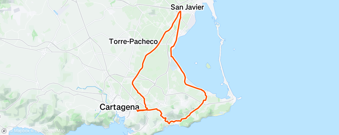 Map of the activity, Bicicleta por la mañana