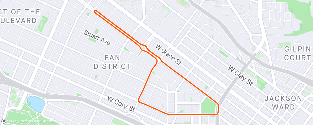 Map of the activity, Zwift - Sub threshold long blocks in Richmond