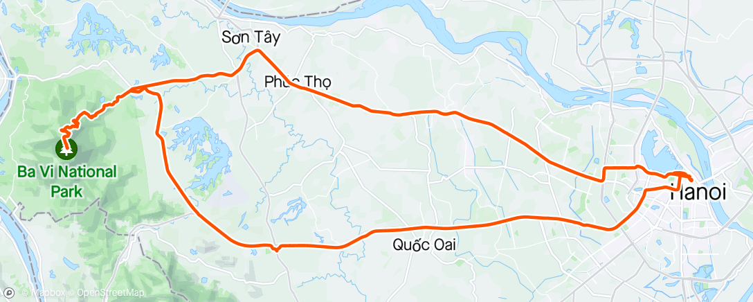 「Ba Vi / ハノイ近郊最大の登り」活動的地圖
