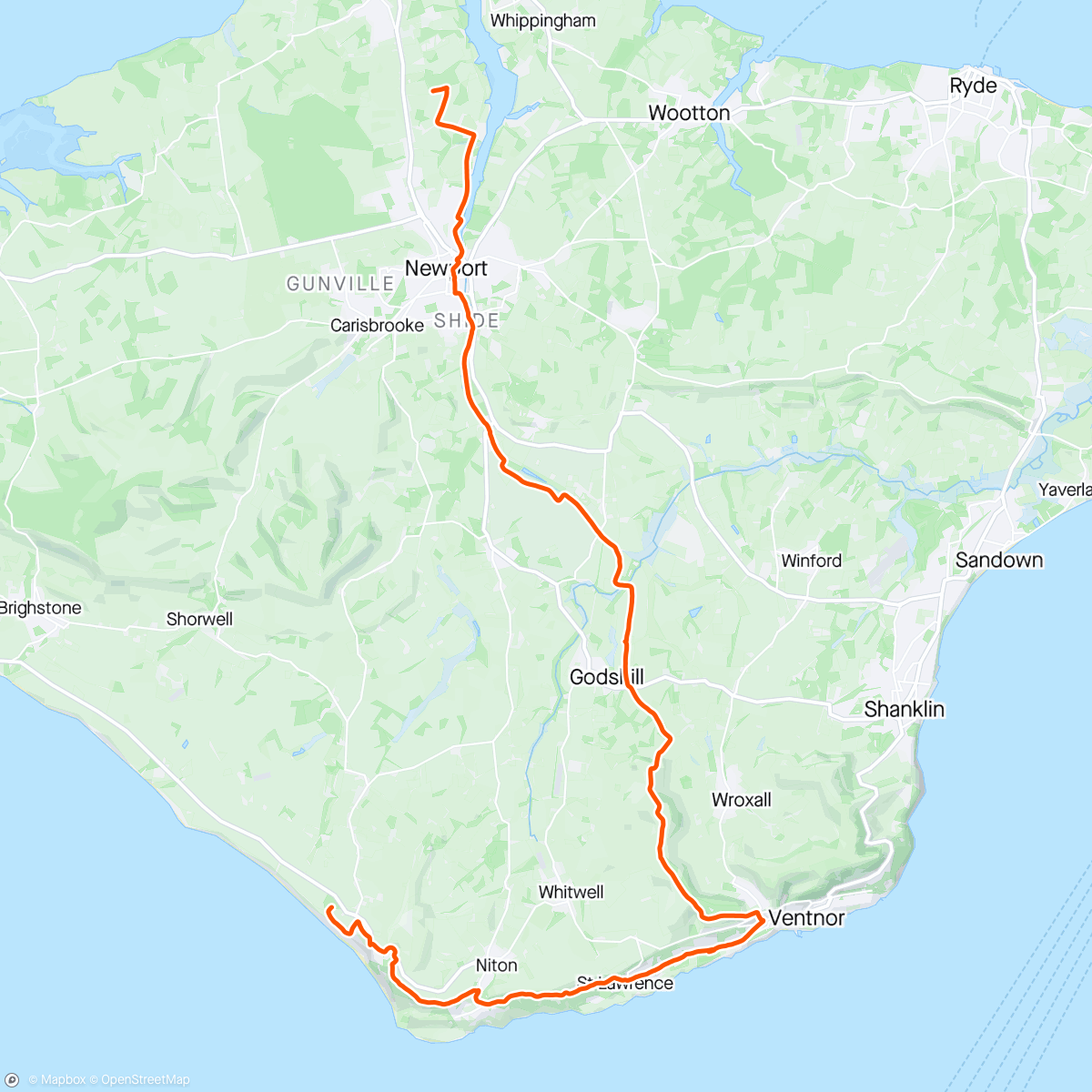 Map of the activity, Cross island trail run with Emma ⛰️ 🏝️