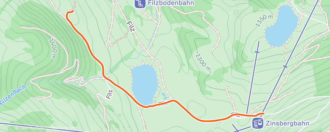 Map of the activity, Afternoon Walk