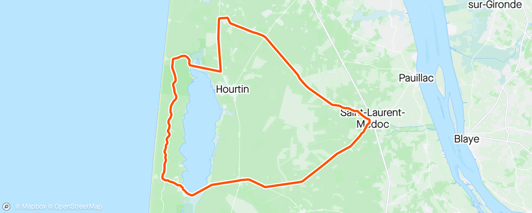 Map of the activity, Partie 2 vélo du distance L frenchman à carcans . Beau chrono 38.5 de moyenne 💪😎