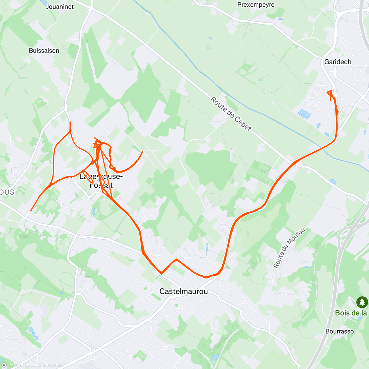 Map of the activity, Véloboulot de la semaine, SRAV et entraînement au Défi Lansoy