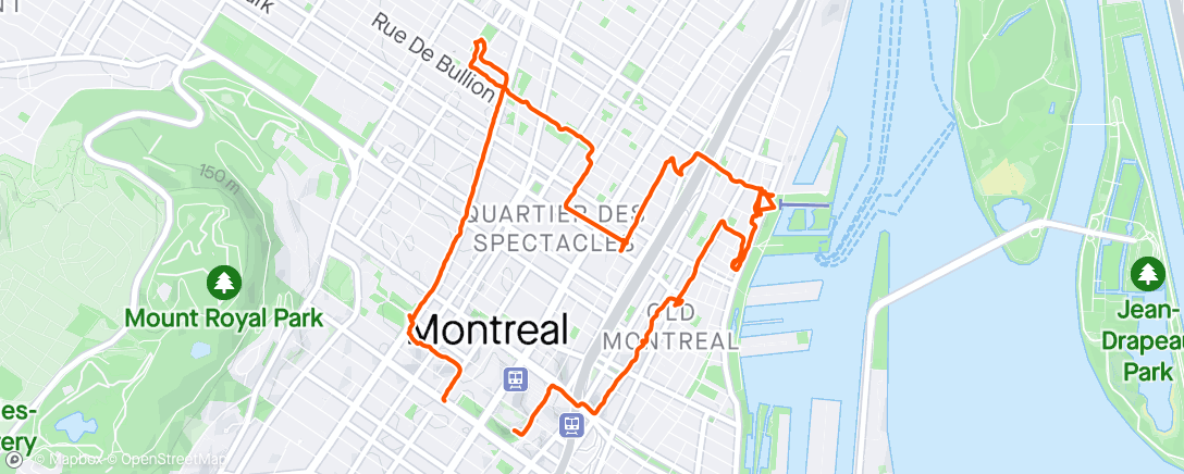 Map of the activity, Sightseeing Montreal