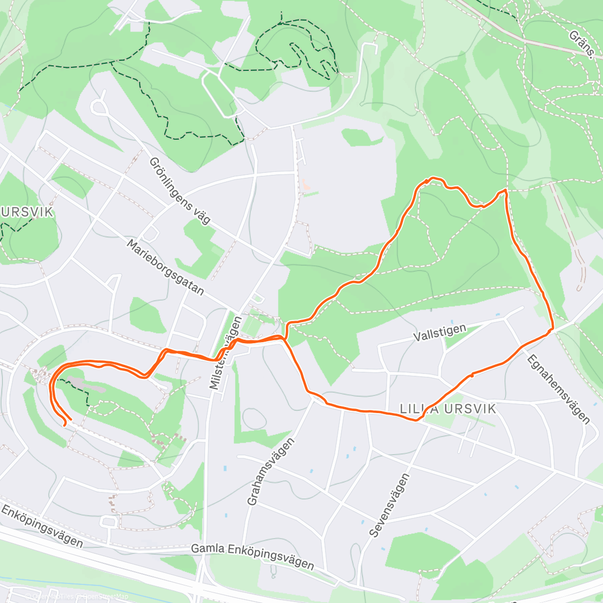 Map of the activity, Nýársganga í nýföllnum snjónum