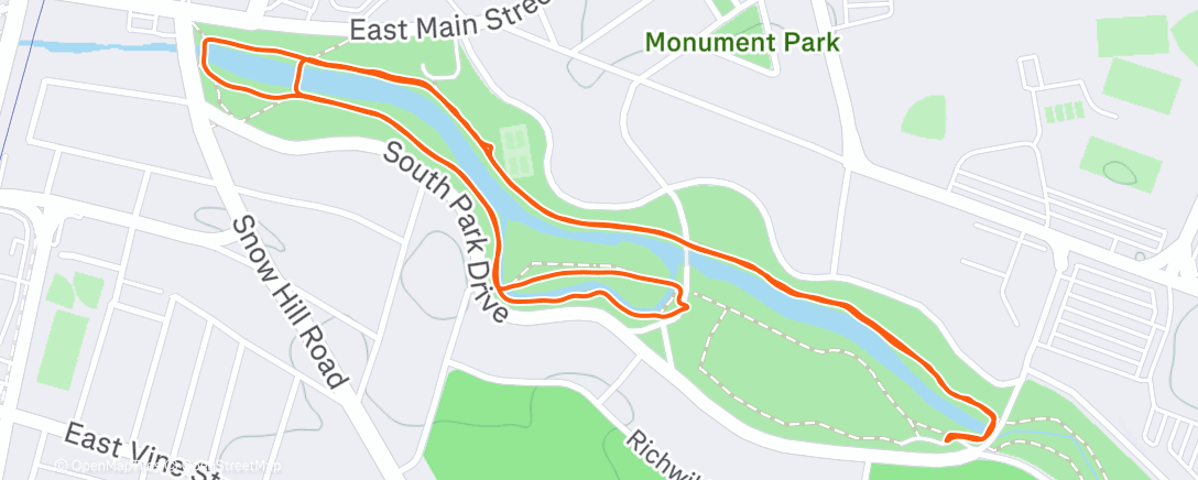 Map of the activity, Morning Run
