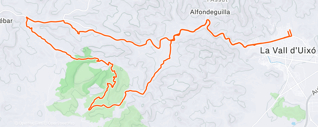 Map of the activity, Bicicleta de montaña matutina