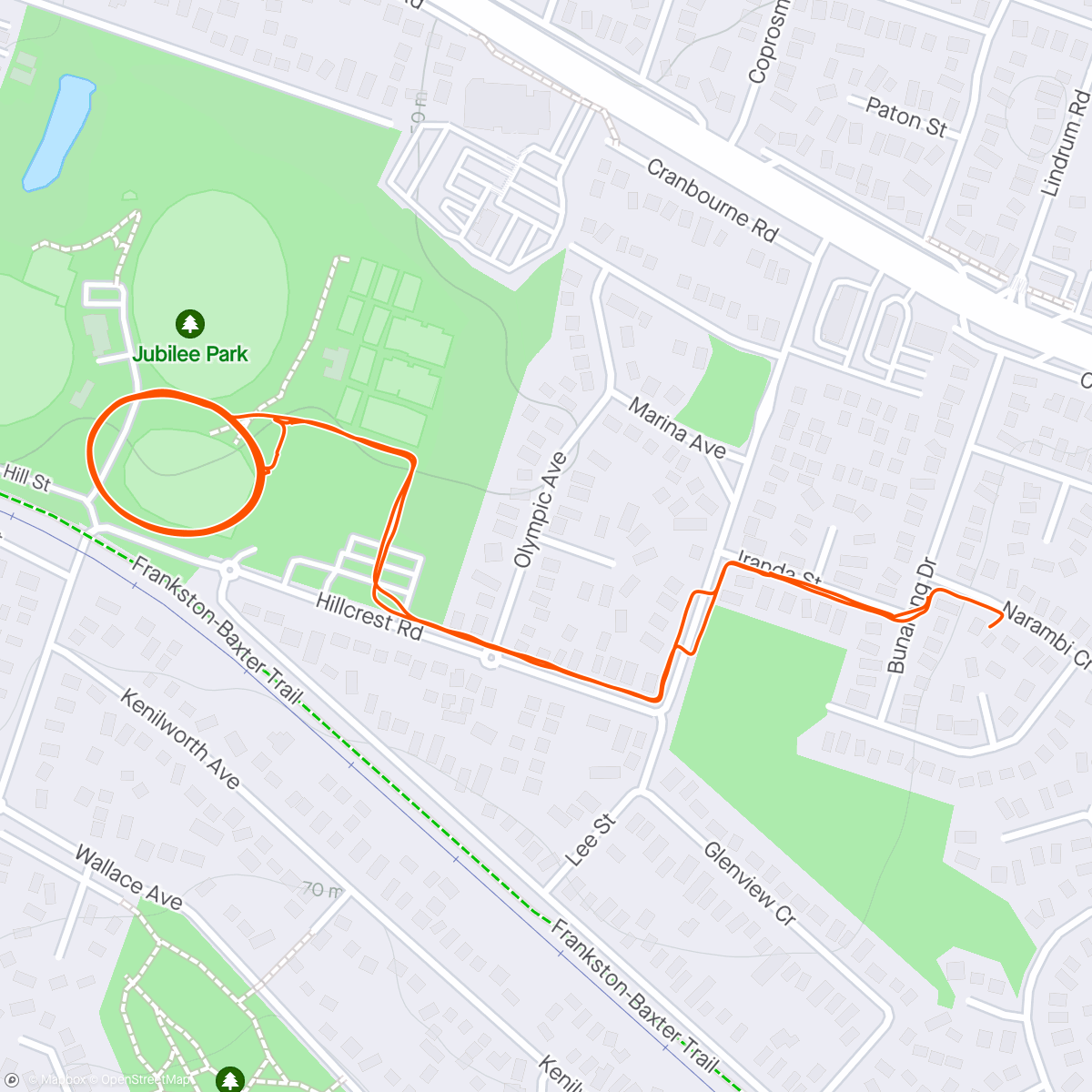 Map of the activity, Walk/run with running pram