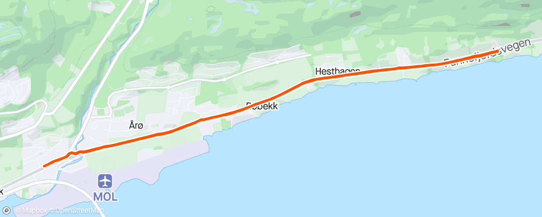 Map of the activity, Molde Halvmaraton 1:23:19 🥉