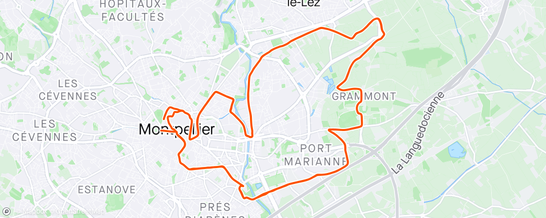 Map of the activity, Marathon de Montpellier