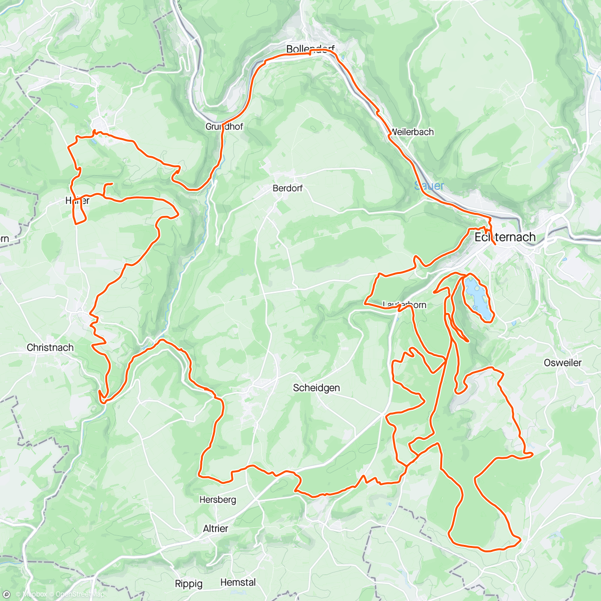 Map of the activity, Echternach Modderzakken dag 2☀️👍
