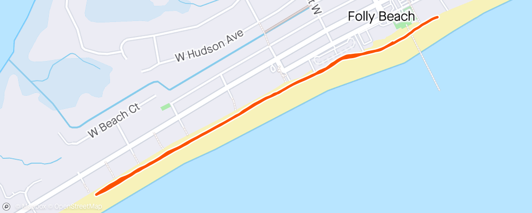 Map of the activity, Folly beach run