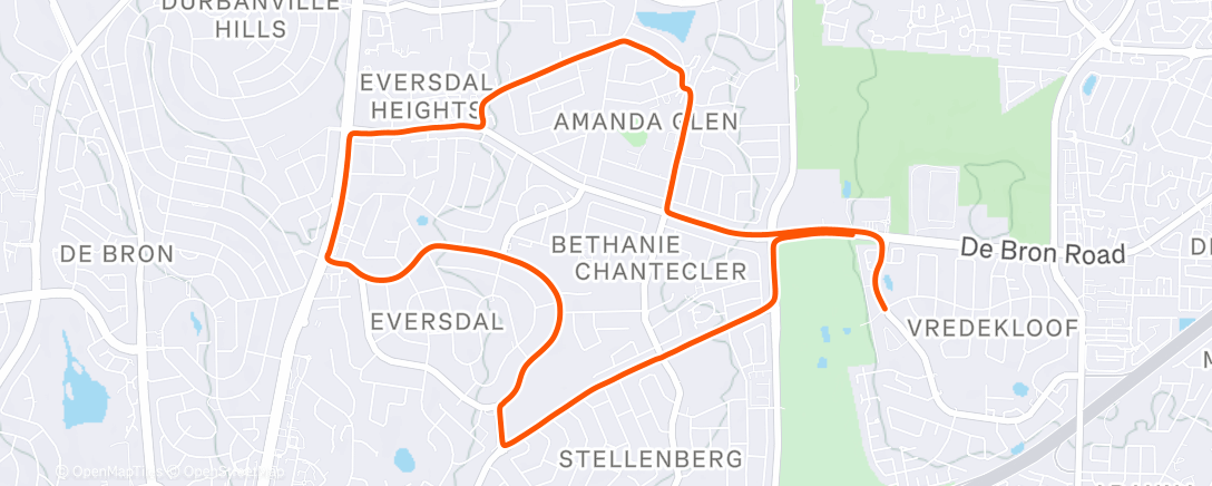 Map of the activity, Morning Run