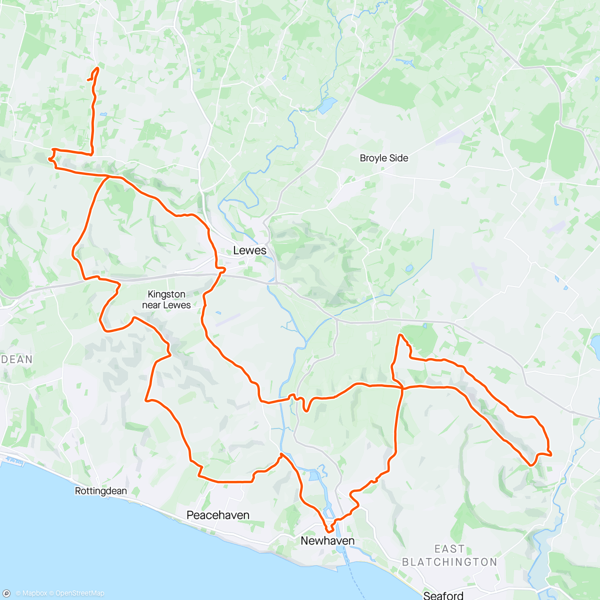 Map of the activity, South Downs Gravel MTB cracking route