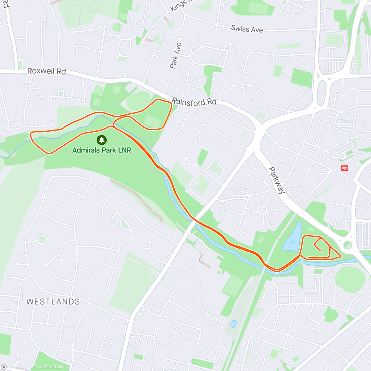 Map of the activity, Parkrun.