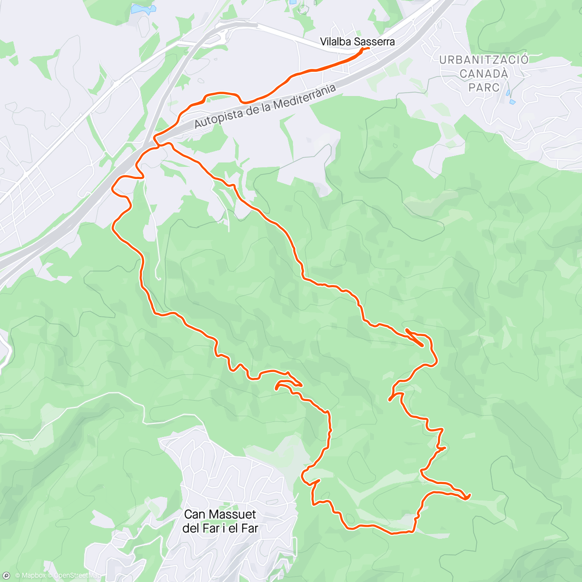 Map of the activity, Dissabte de bike