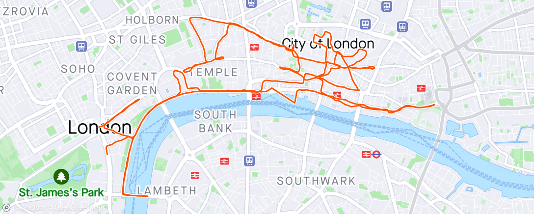 Map of the activity, London Landmarks Half