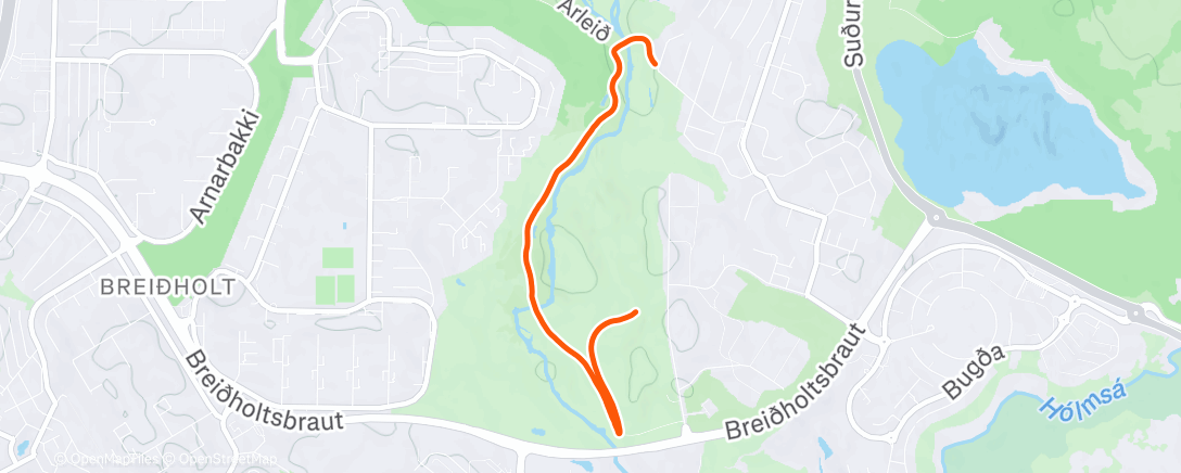 Map of the activity, Afternoon Run