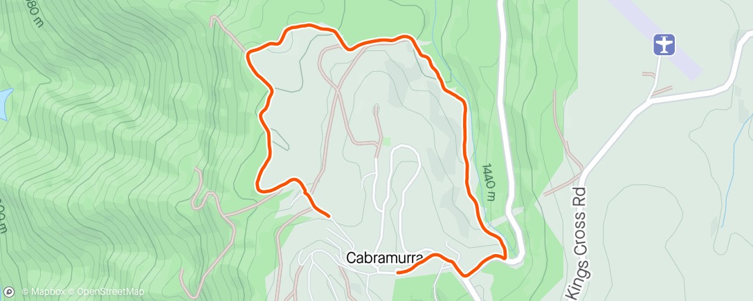 Map of the activity, Cabramurra Lap