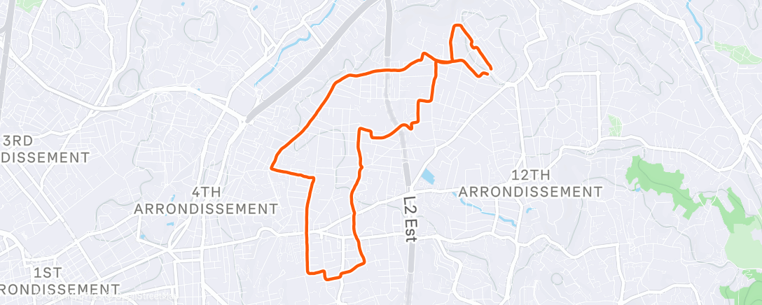 Map of the activity, EF du lundi