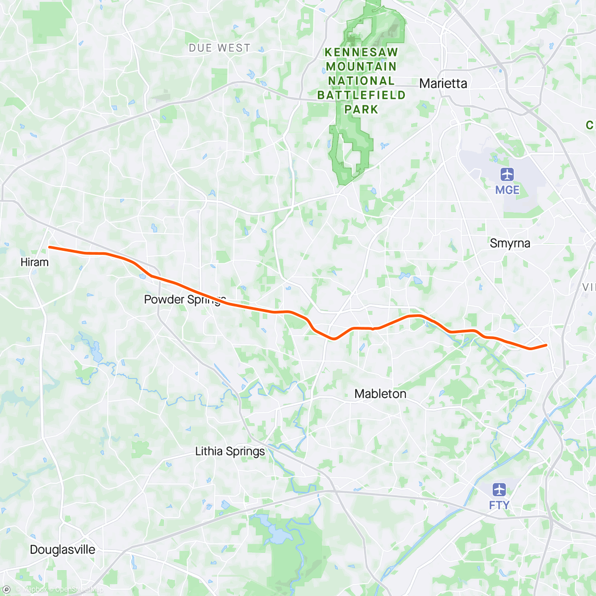 Map of the activity, IARCAB Ride