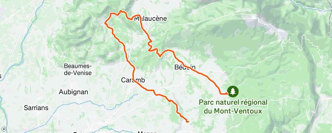 Map of the activity, Sortie vélo le matin