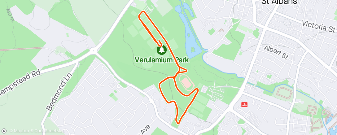 Map of the activity, St Albans parkrun