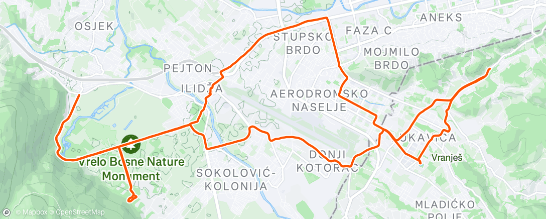 Map of the activity, Afternoon Mountain Bike Ride