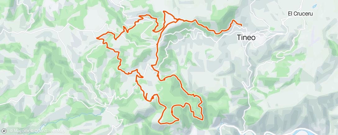 Map of the activity, Sierra de tineo
