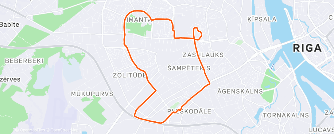 Map of the activity, Morning Run